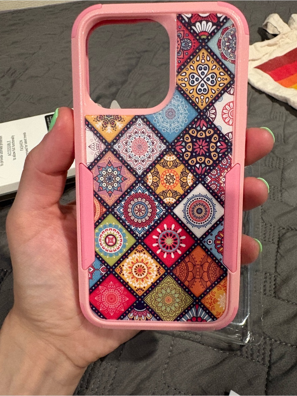 iPhone 13 Pro Case Premium Pink Pattern Phone Case New